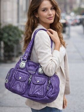 Angel BarceloPurple Quilted Crossbody SatchelThe Bag Has Two Flaws In Pictures.